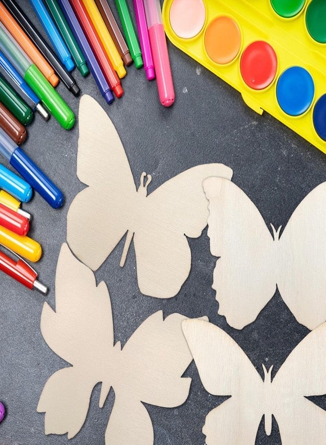 Cliths 15Pcs Butterfly Wood Cutouts DIY Craft Kit Unfinished Butterfly Wooden Ornaments Painting, Hanging Art Decoration for Kids Home Party Décor. - Image 4